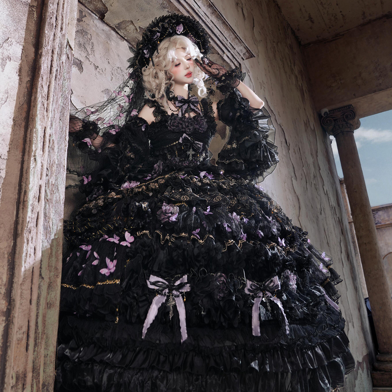 Original Authentic Lolita Wedding Dress for a Luxurious Tea Party【Dancing Butterflies under the Moon】Lolita Girl Dress Jsk