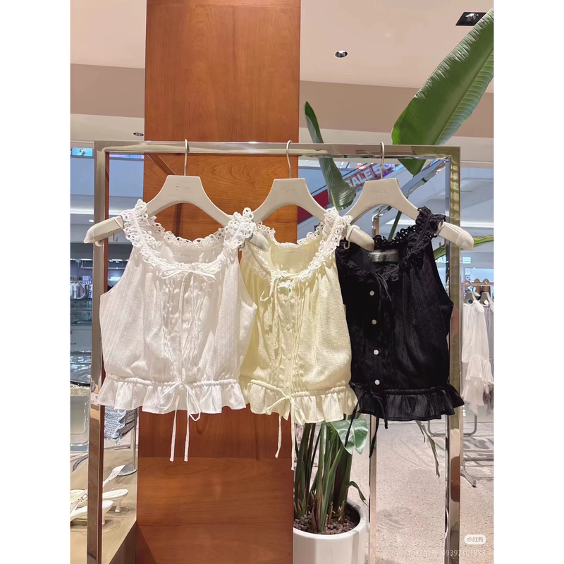 Xiaofei Fei's Exclusive, Original, Ex-Boyfriend's House-Style, Super Cute, French Romantic Lace Bow Ruffle Shirt