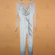 Ice dance elf childrens figure skating costume adult performance dress skating suit skating dress D339