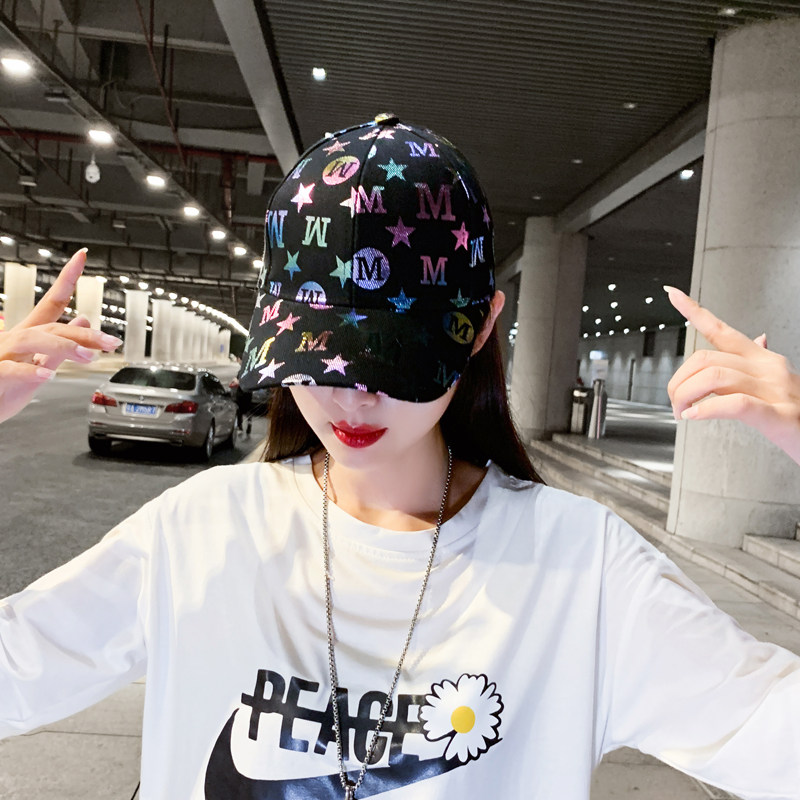 Tide card France Custom Baseball Cap Woman New Korean Version 100 Hitch Duck Tongue Cap M Letter Printed Fashion Net Red Hat