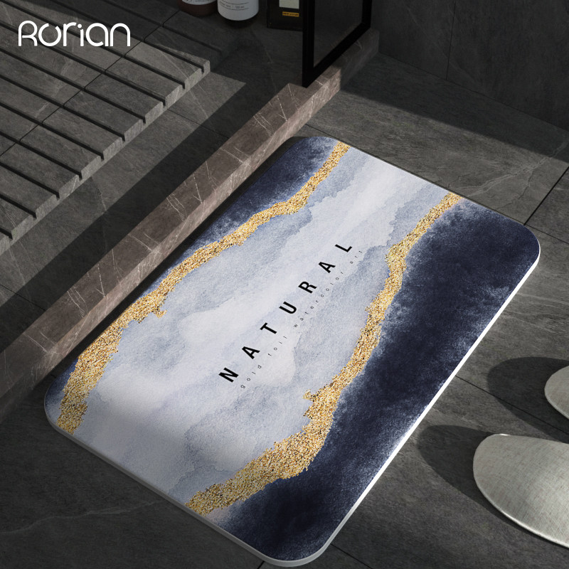 Silicon Algae Clay Absorbent Cool Cushion Anti-Slip Foot Mat Quick Drying Makeup Room Bathroom Doormat Floor Mat Toilet Kieselguhr Absorbent Cool Mat