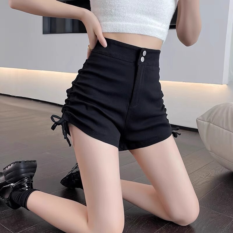 Women's Group Practice Room Sexy Dance Shorts, Women's Summer High-Waisted Anti-Exposure Black Jazz Pole Dance Dance Pants