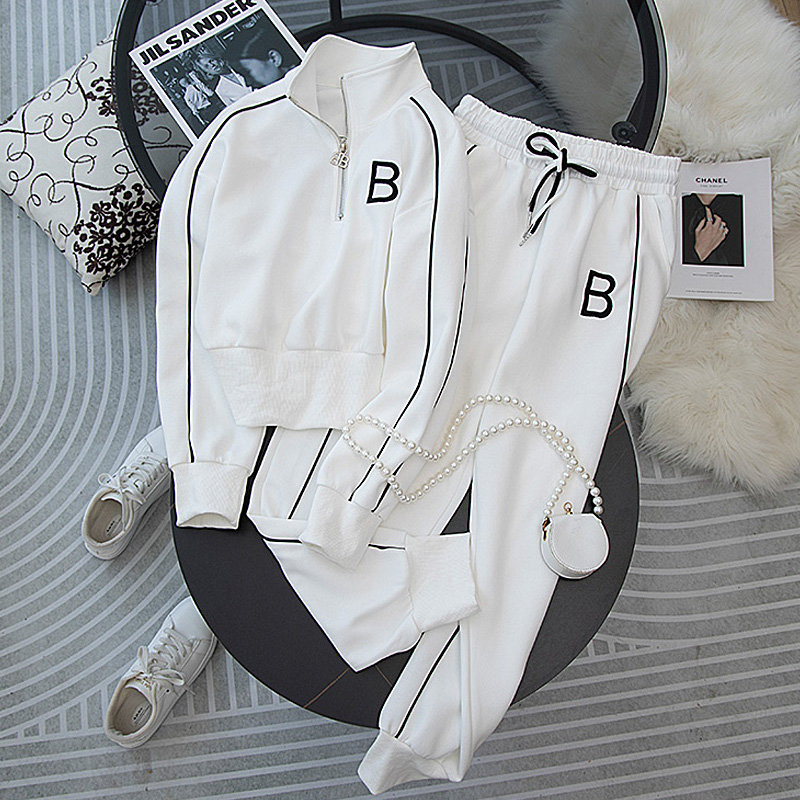 Sandro Mocoloni white sports suit women 2022 new foreign Pays cashiers casual Two-style