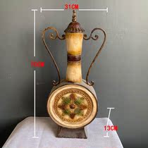 American retro old vase home porch living room decorations foreign trade solitary metal iron vase crafts