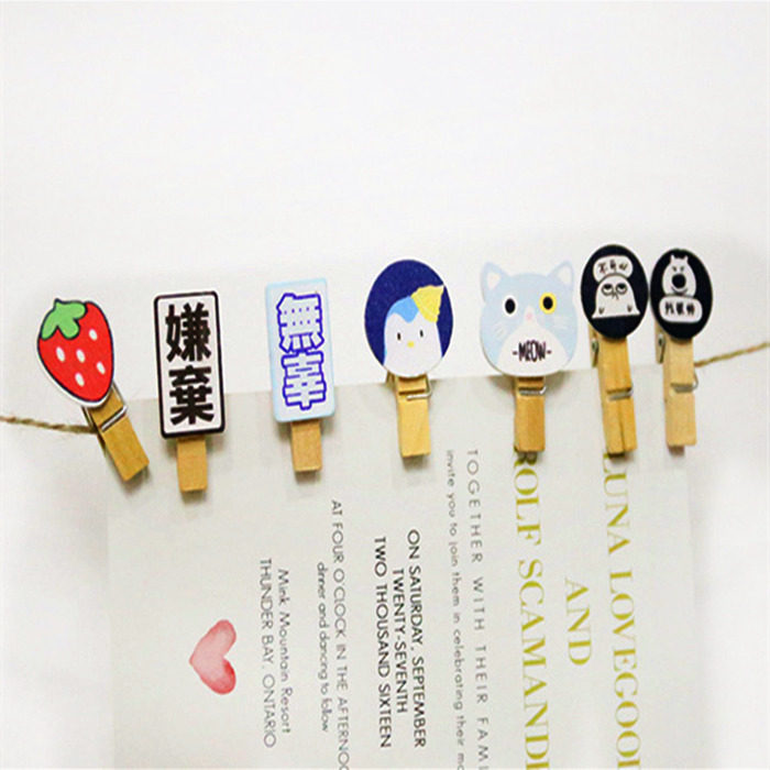Photo Clip Hemp Rope Small Wooden Clip Diy Photo Clip Hanging Creative Personality Korea Photo Wall Rope Pence Clip
