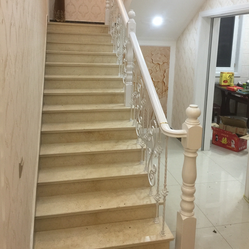 White Gold Solid Wrought Iron Stair Handrail Railing Column