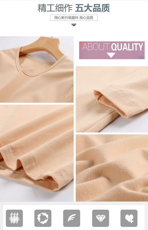 Quần áo cotton mùa thu nữ siêu mỏng đồ lót nhiệt chạm đáy áo sơ mi nữ màu đen Học sinh đồ lót mỏng Áo len cotton áo giữ nhiệt giá rẻ