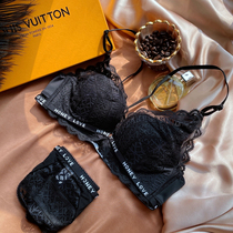 Sexy Vimey front Buckle Beauty Back no steel ring Lace Letters Comfort Poly Movement Bra Suit Womens Underwear