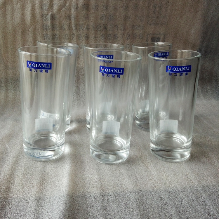 Front force uncovered straight glass water cup thick transparent heatproof glass cup household milk juice round cup