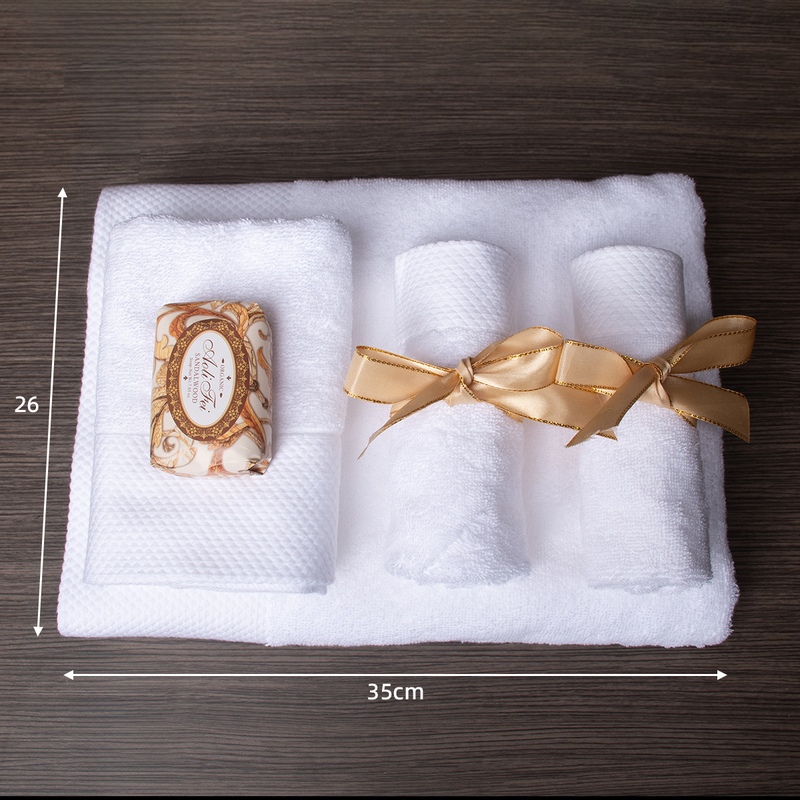 Towel and Bath Towel Set Model Room Bathroom Store Restroom Shower Room Ribbon Tie Soap Decoration Soft Furnishings