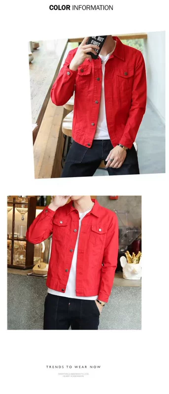 Xuân 2018 mới Bọ Cạp đen phần mỏng denim áo khoác nam xu hướng áo khoác nam