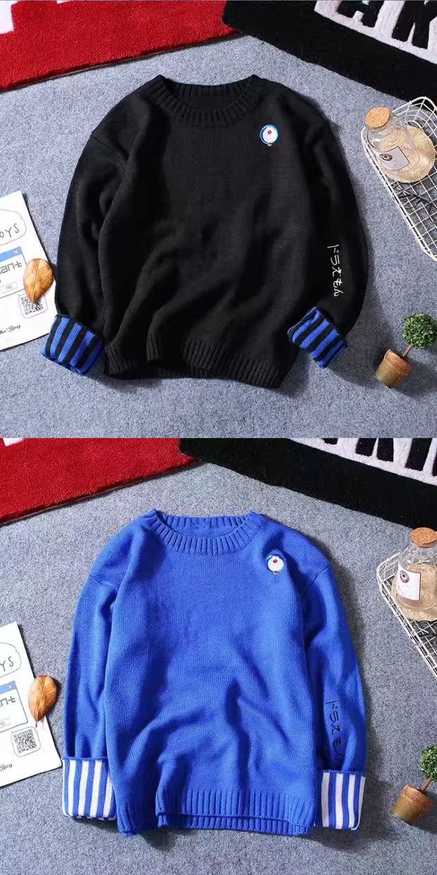 Áo len đỏ ròng 2018 phiên bản Hàn Quốc mới của phong cách Harajuku bộ nam nữ sang trọng shop quần áo nam
