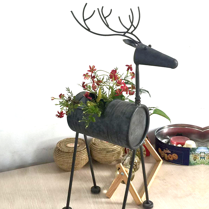 American country deer wrought iron flowerpot garden elk ornaments gardening groceries decoration