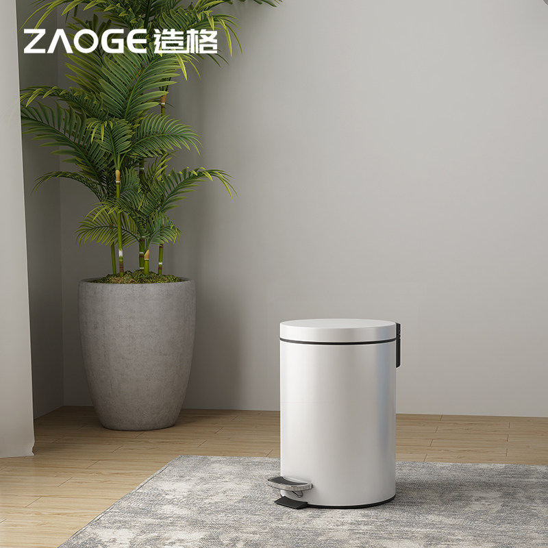 Foot type trash can Household powder room kitchen foot with lid Stainless steel living room Bedroom with lid European style creative