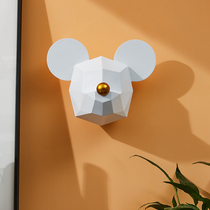 Children's room wall decoration creative background wall pendant solid geometry living room Nordic animal head wall decoration
