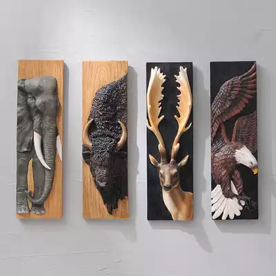 American deer head animal head Wall Wall decoration creative retro three-dimensional porch Wall pendant Living Room bar decorations