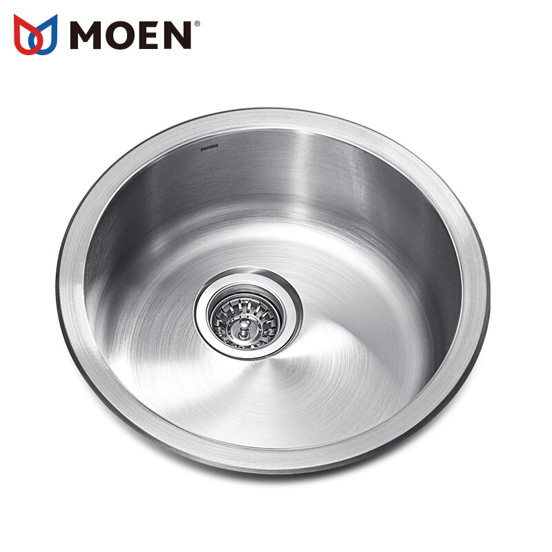 Moen (MOEN) single round groove 304 stainless steel sink brushed kitchen basin washbasin Opale 23607