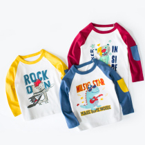 Childrens long-sleeved T-shirt Boys cartoon pure cotton 2021 Korean version of the baby autumn clothes in childrens base shirt baby top