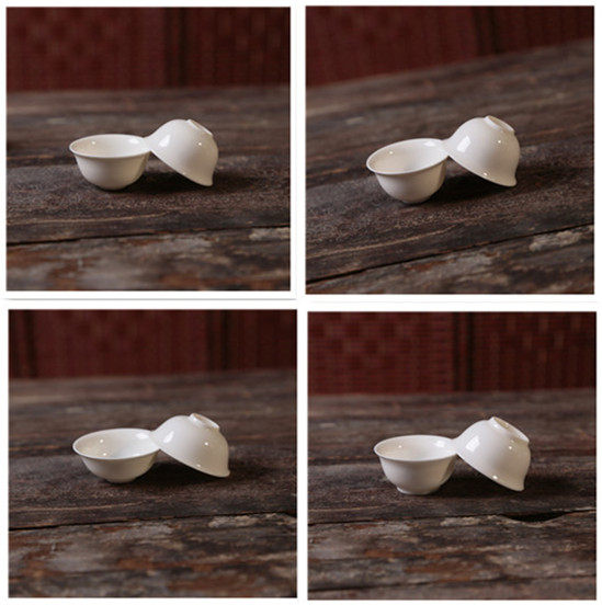 Chaozhou Kung Fu ຊາຕັ້ງກະດູກ jade porcelain ຊາຈອກຊາຈອກເຊລາມິກບໍລິສຸດຈອກຊາຮ້ານທົດສອບຈອກຄົວເຮືອນຂະຫນາດນ້ອຍກັບຄືນໄປບ່ອນປາກຈອກຊາ
