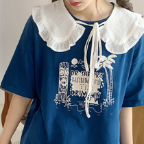 Branch buds 2022 spring and summer new products all-match Japanese cute soft girl cotton doll collar ruffled fake collar