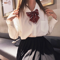 Special price clearance non-refundable Japanese girl long-sleeved loose white jk bow tie shirt women