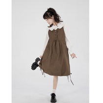 Branch small buds 2022 autumn small Japanese cute skirt loose design vest dress female