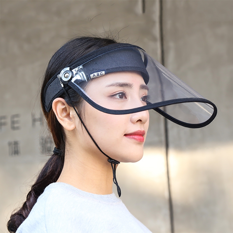 Rain Hat, Rainproof Hat, Transparent Face Shield for Men and Women, Windproof, Waterproof, Rainproof, Windproof Hat, Kitchen Oil-Proof Face Shield