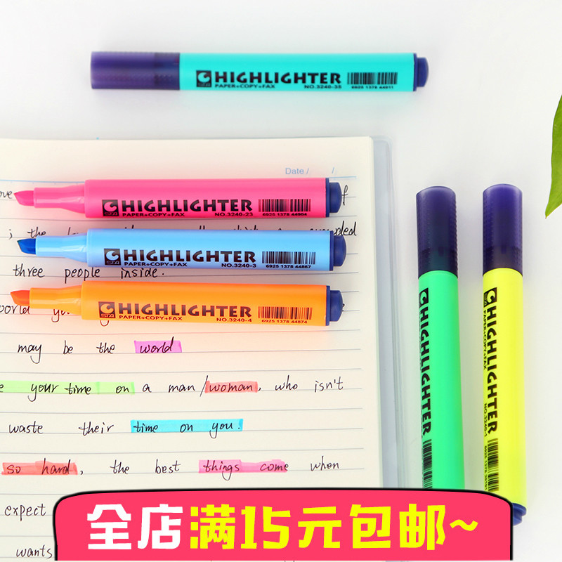 Korea Triangle Star highlighter pen marker candy color students use cute stroke focus large capacity color pen