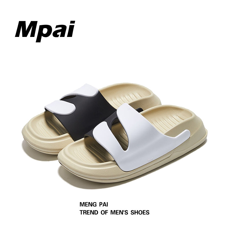 In tide slippers men and women wear thick soles personality manga in home cool couple beach slippers to stepping shit feeling