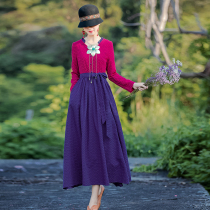 Ying as a national style cotton linen dress women 2020 Autumn and Winter new literary long skirt temperament base skirt winter