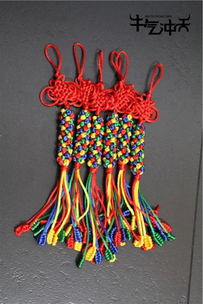 King Kong knot Mongolian characteristic handicraft auspicious car trailer decorated with five-color King Kong Hada knot hanging ornament 5