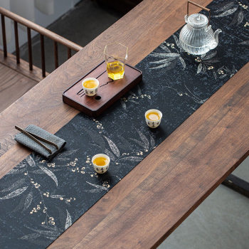 Brocade waterproof tea mat new chinese style zen tea table flag tea pad fabric light luxury tea table tea table cloth tea ceremony zero match Brocade waterproof tea mat new chinese style zen tea table flag tea pad fabric light luxury tea table tea table cloth tea ceremony zero match