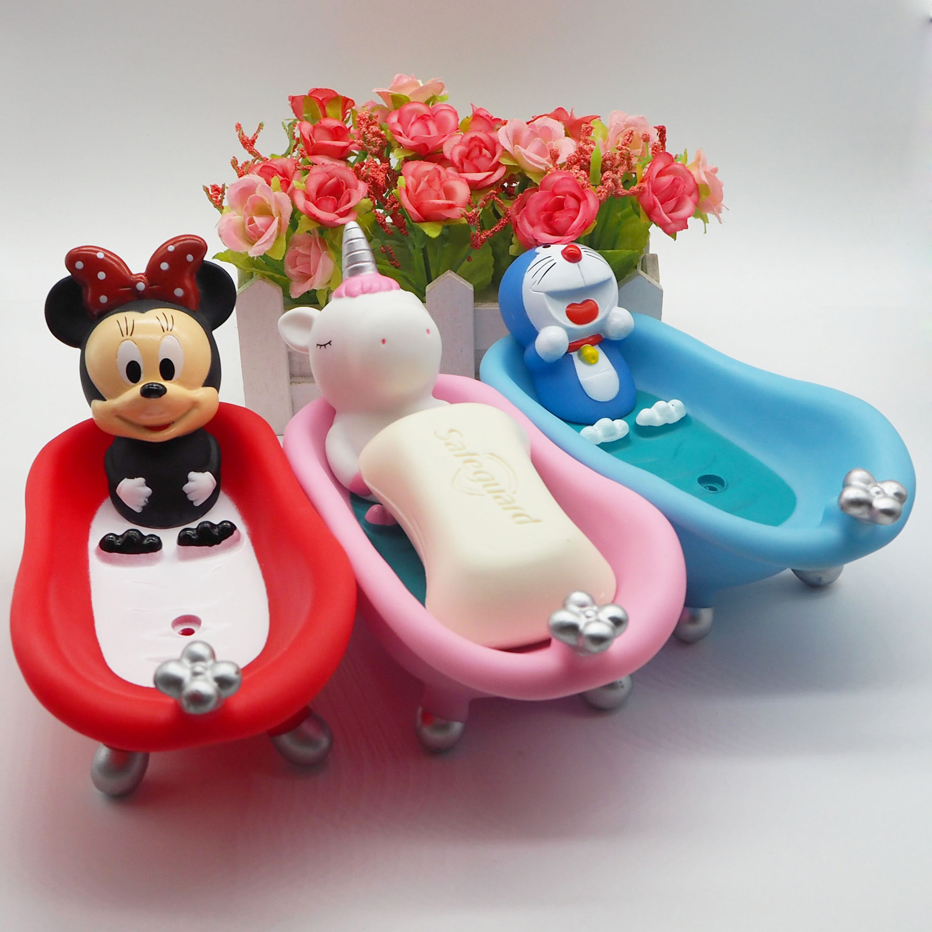 Creative Sesame Street Cartoon Soap Box Drain soap box bathroom cute soap tray soap rack doll soap box tide play