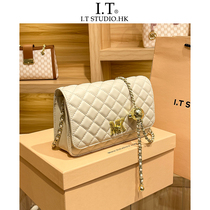 Hong Kong MK womens bag 2021 new fashion leather high-end messenger small fragrance chain Lingge envelope bag