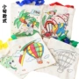 Trường mẫu giáo vui nhộn DIY Handmade Chất liệu sáng tạo Graffiti Coloring Cotton Gift Bag Blind Bag Child Handmade thiệp tết handmade