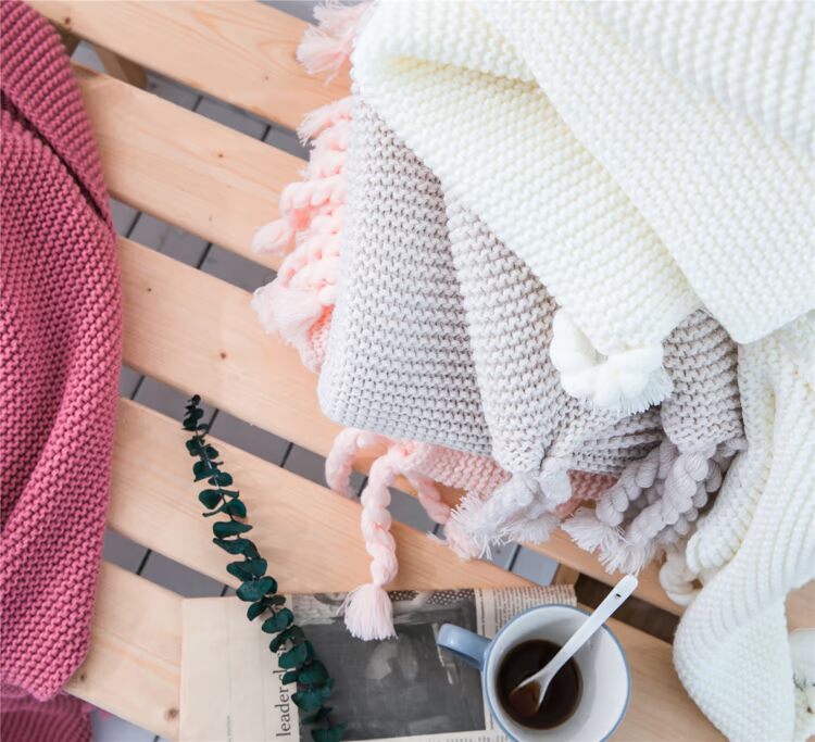 Net đỏ mới con gái biển loạt đan chăn dòng chăn khăn choàng chăn điều hòa trang trí chăn giải trí chăn - Ném / Chăn chăn lông cừu nhân tạo