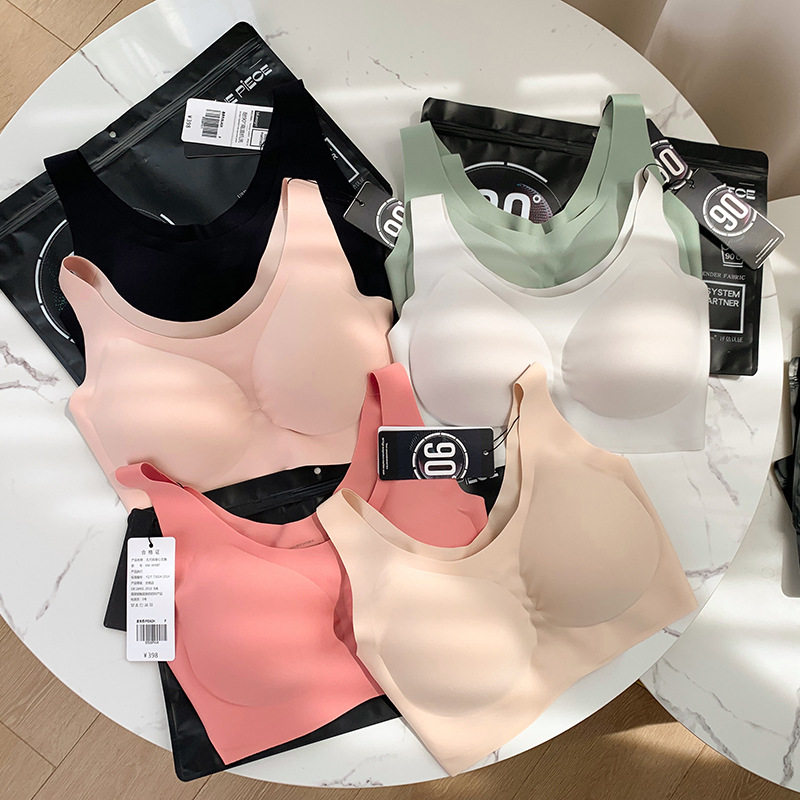 Seamless underwear women's no steel ring vest type no size sports beauty back gather thin sleeping bra underwear bra