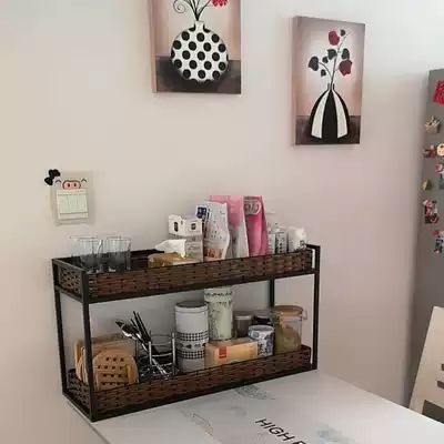 Kitchen desktop table shelf artifact household multi-layer snack rack dining table storage basket iron art