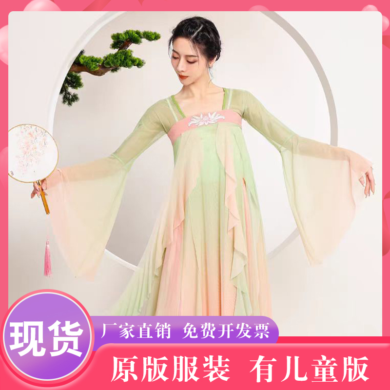 Classical Dance Performance Costume for Women, Elegant Set, Chinese Style Ancient Costume, Hanfu, Skirt, Old-Fashioned Luoyang Fan Dance Costume