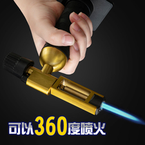 Full Copper Electronic Spray Fire Gun Lighter Experience Gold Welding Micro Welding Torch Baking Spot Charcoal Quench Disinfection Portable Welding Guns