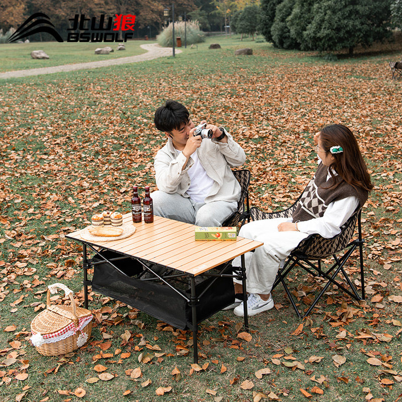 Beishan Wolf Outdoor Folding Chair portable outdoor moon chair fishing bench beach chair small stool camping chair