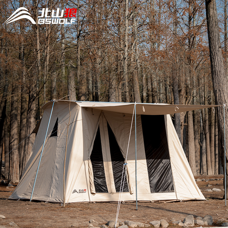 Tent Outdoor Large Camping Rain-thickened All cotton canvas Camping Equipment Supplies Complete field Multiple people stay warm