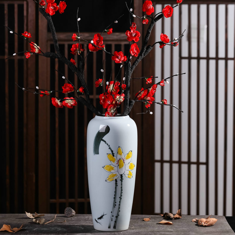 The New Chinese jingdezhen ceramic crafts vase furnishing articles manually coarse pottery creative hand - made vases, household soft outfit