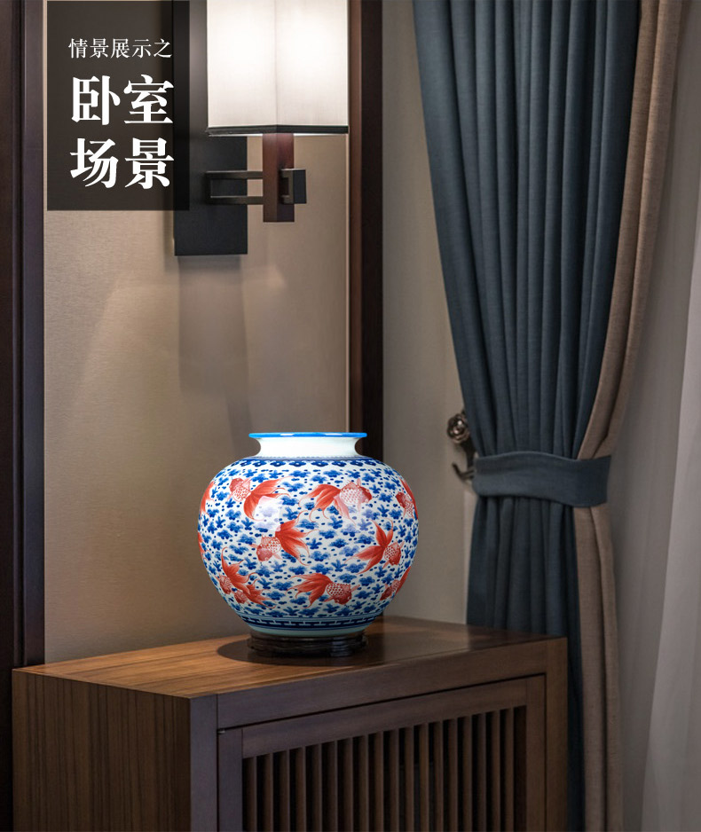 Jingdezhen porcelain youligong ceramic vase furnishing articles sitting room dry flower arranging flowers large Chinese desktop ornaments