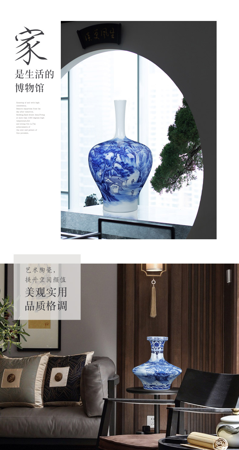 Jingdezhen porcelain hand - made porcelain vase furnishing articles sitting room adornment study archaize porcelain wind expression flat belly bottle