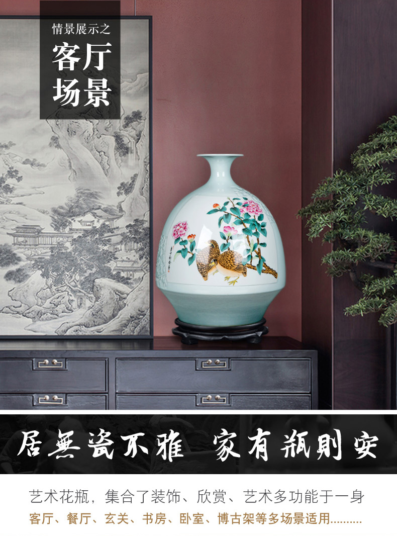 The Living room TV cabinet vase decoration furnishing articles wine ceramic bottle of household of Chinese style modern manual hand - made porcelain vase