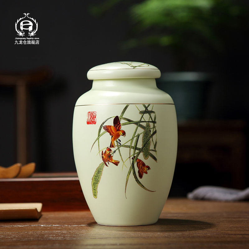 DH caddy fixings ceramic seal tank storage POTS home two small storage tank jingdezhen medium tea cups