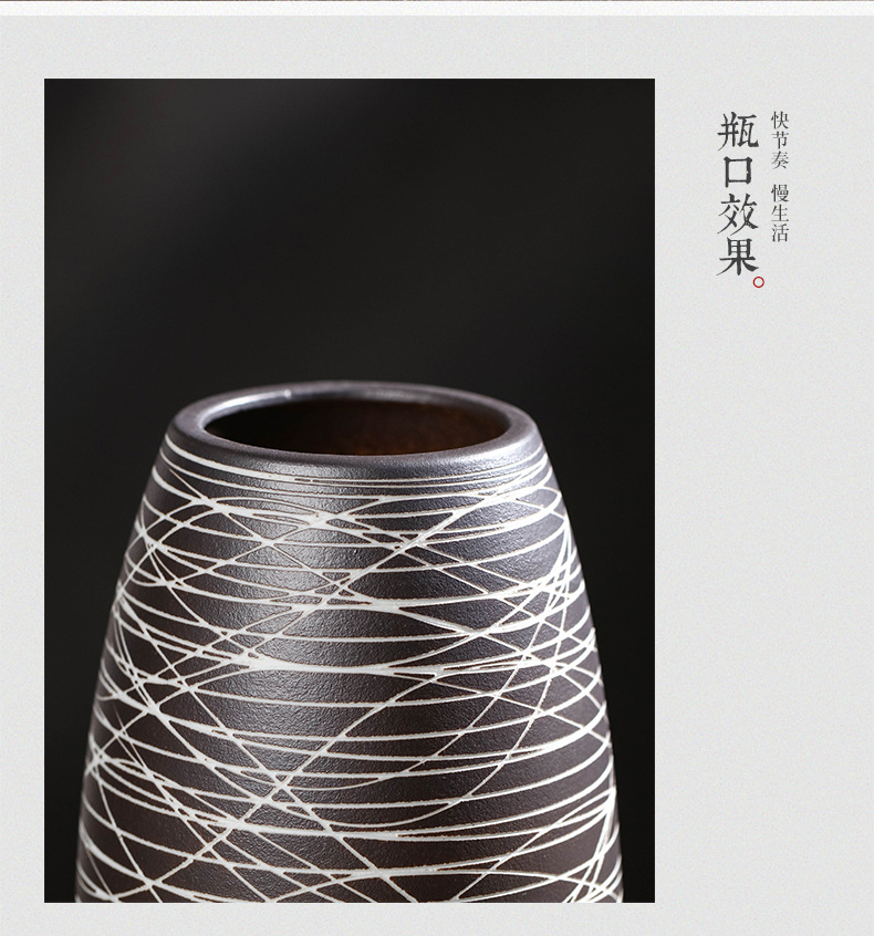 Contracted to restore ancient ways of jingdezhen ceramic vase three - piece ceramic handicraft furnishing articles sitting room desktop flower arranging flowers