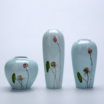 Jingdezhen ceramic flower arrangement small vase flower flower art home living room decoration porch TV cabinet decoration