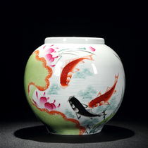 Jingdezhen Paint Handdrawn Ceramics Vase Accessories Swing Garlet Garlet Dry Flower Chinese Living Room Craft